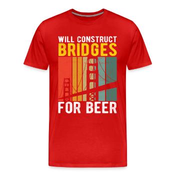 Ingénieur des ponts Construction de ponts - T-shirt bio Premium Homme - rouge - Devant - Damien (186cm)