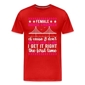 Ingénieur des ponts Construction de ponts - T-shirt bio Premium Homme - rouge - Devant - Damien (186cm)