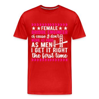 Ingénieur des ponts Construction de ponts - T-shirt bio Premium Homme - rouge - Devant - Damien (186cm)