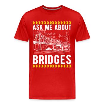 Ingénieur des ponts Construction de ponts - T-shirt bio Premium Homme - rouge - Devant - Damien (186cm)