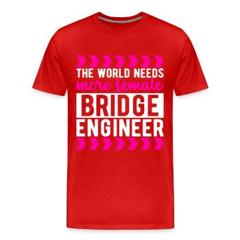 Ingénieur des ponts Construction de ponts - T-shirt bio Premium Homme - rouge - Devant - Damien (186cm)