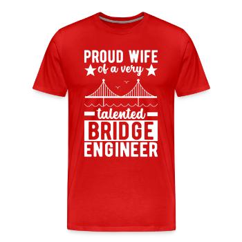 Ingénieur des ponts Construction de ponts - T-shirt bio Premium Homme - rouge - Devant - Damien (186cm)