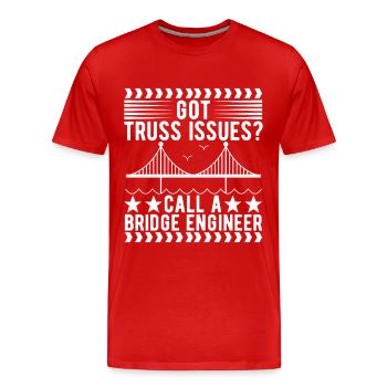 Ingénieur des ponts Construction de ponts - T-shirt bio Premium Homme - rouge - Devant - Damien (186cm)