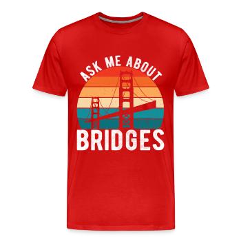 Ingénieur des ponts Construction de ponts - T-shirt bio Premium Homme - rouge - Devant - Damien (186cm)