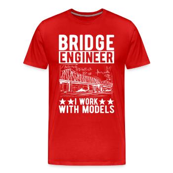 Ingénieur des ponts Construction de ponts - T-shirt bio Premium Homme - rouge - Devant - Damien (186cm)