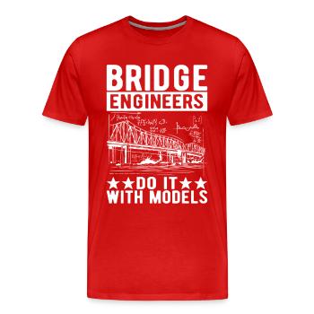 Ingénieur des ponts Construction de ponts - T-shirt bio Premium Homme - rouge - Devant - Damien (186cm)