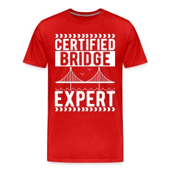 Ingénieur des ponts Construction de ponts - T-shirt bio Premium Homme - rouge - Devant - Damien (186cm)