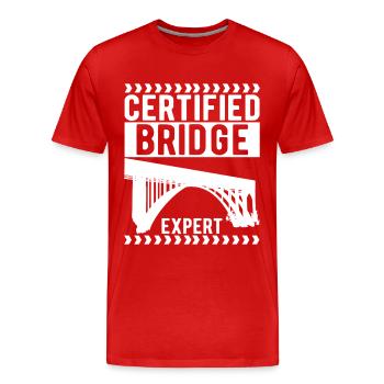 Ingénieur des ponts Construction de ponts - T-shirt bio Premium Homme - rouge - Devant - Damien (186cm)