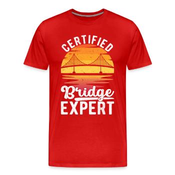 Ingénieur des ponts Construction de ponts - T-shirt bio Premium Homme - rouge - Devant - Damien (186cm)