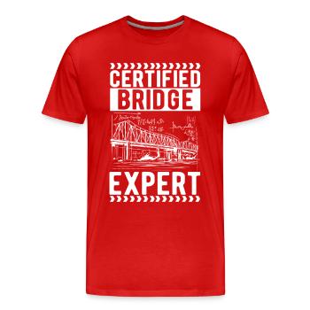 Ingénieur des ponts Construction de ponts - T-shirt bio Premium Homme - rouge - Devant - Damien (186cm)