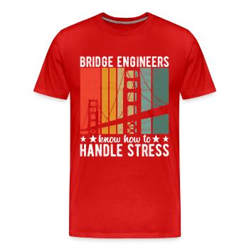 Ingénieur des ponts Construction de ponts - T-shirt bio Premium Homme - rouge - Devant - Damien (186cm)