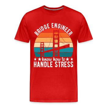 Ingénieur des ponts Construction de ponts - T-shirt bio Premium Homme - rouge - Devant - Damien (186cm)