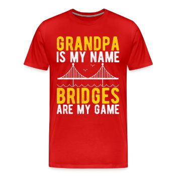 Ingénieur des ponts Construction de ponts - T-shirt bio Premium Homme - rouge - Devant - Damien (186cm)