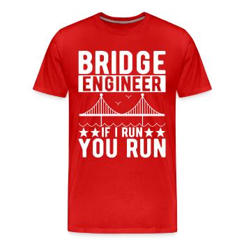Ingénieur des ponts Construction de ponts - T-shirt bio Premium Homme - rouge - Devant - Damien (186cm)