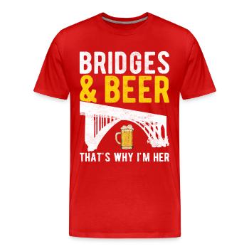 Ingénieur des ponts Construction de ponts - T-shirt bio Premium Homme - rouge - Devant - Damien (186cm)