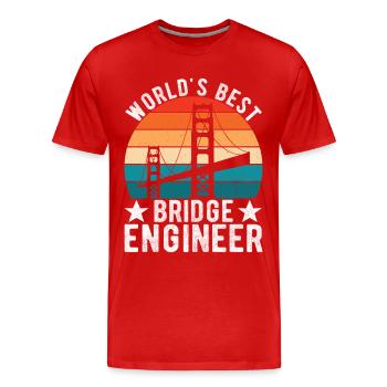 Ingénieur des ponts Construction de ponts - T-shirt bio Premium Homme - rouge - Devant - Damien (186cm)