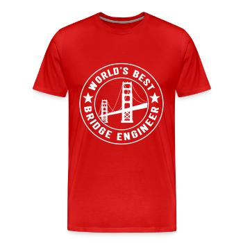 Ingénieur des ponts Construction de ponts - T-shirt bio Premium Homme - rouge - Devant - Damien (186cm)