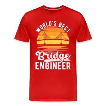 Ingénieur des ponts Construction de ponts - T-shirt bio Premium Homme - rouge - Devant - Damien (186cm)