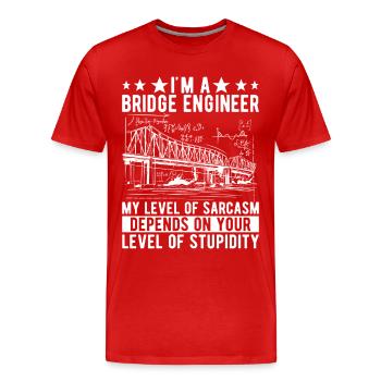Ingénieur des ponts Construction de ponts - T-shirt bio Premium Homme - rouge - Devant - Damien (186cm)