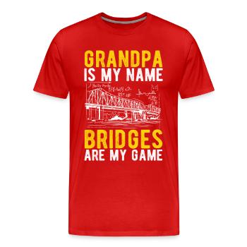 Ingénieur des ponts Construction de ponts - T-shirt bio Premium Homme - rouge - Devant - Damien (186cm)