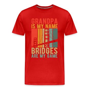 Ingénieur des ponts Construction de ponts - T-shirt bio Premium Homme - rouge - Devant - Damien (186cm)