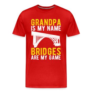 Ingénieur des ponts Construction de ponts - T-shirt bio Premium Homme - rouge - Devant - Damien (186cm)