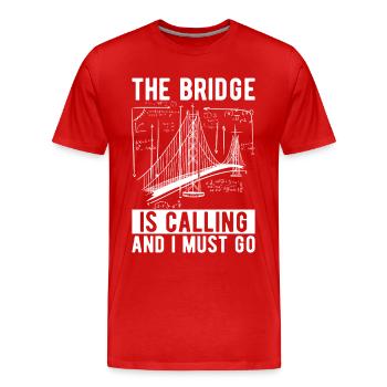 Ingénieur des ponts Construction de ponts - T-shirt bio Premium Homme - rouge - Devant - Damien (186cm)