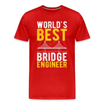 Ingénieur des ponts Construction de ponts - T-shirt bio Premium Homme - rouge - Devant - Damien (186cm)