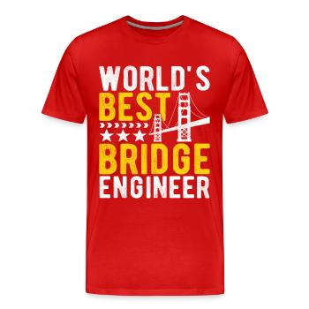 Ingénieur des ponts Construction de ponts - T-shirt bio Premium Homme - rouge - Devant - Damien (186cm)