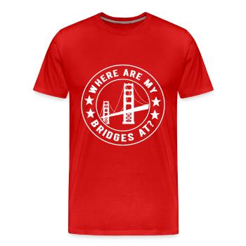 Ingénieur des ponts Construction de ponts - T-shirt bio Premium Homme - rouge - Devant - Damien (186cm)