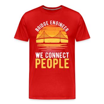 Ingénieur des ponts Construction de ponts - T-shirt bio Premium Homme - rouge - Devant - Damien (186cm)