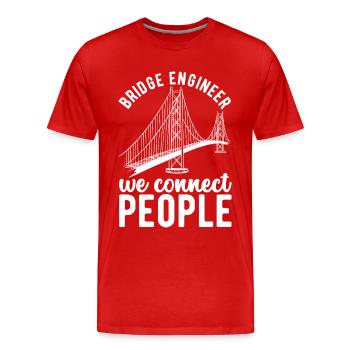 Ingénieur des ponts Construction de ponts - T-shirt bio Premium Homme - rouge - Devant - Damien (186cm)