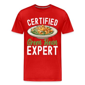 Casserole de haricots verts - T-shirt bio Premium Homme - rouge - Devant - Damien (186cm)