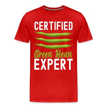 Casserole de haricots verts - T-shirt bio Premium Homme - rouge - Devant - Damien (186cm)