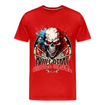 crâne crâne squelette moto motard gang - T-shirt bio Premium Homme - rouge - Devant - Damien (186cm)