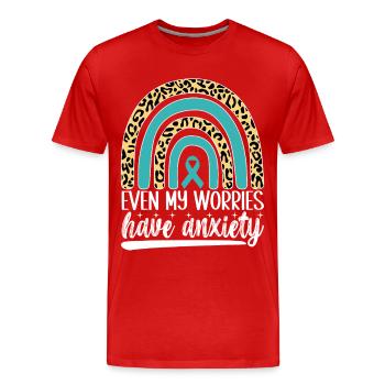 Trouble anxieux Trouble anxieux - T-shirt bio Premium Homme - rouge - Devant - Damien (186cm)