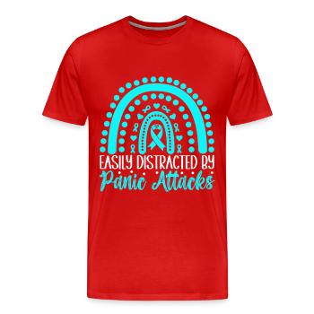Trouble anxieux Trouble anxieux - T-shirt bio Premium Homme - rouge - Devant - Damien (186cm)