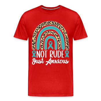 Trouble anxieux Trouble anxieux - T-shirt bio Premium Homme - rouge - Devant - Damien (186cm)