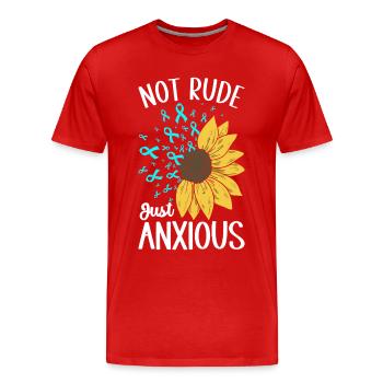 Trouble anxieux Trouble anxieux - T-shirt bio Premium Homme - rouge - Devant - Damien (186cm)
