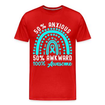 Trouble anxieux Trouble anxieux - T-shirt bio Premium Homme - rouge - Devant - Damien (186cm)