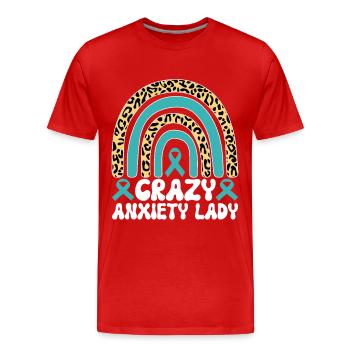 Trouble anxieux Trouble anxieux - T-shirt bio Premium Homme - rouge - Devant - Damien (186cm)