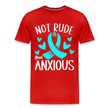 Trouble anxieux Trouble anxieux - T-shirt bio Premium Homme - rouge - Devant - Damien (186cm)