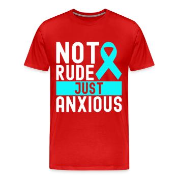 Trouble anxieux Trouble anxieux - T-shirt bio Premium Homme - rouge - Devant - Damien (186cm)