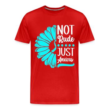Trouble anxieux Trouble anxieux - T-shirt bio Premium Homme - rouge - Devant - Damien (186cm)