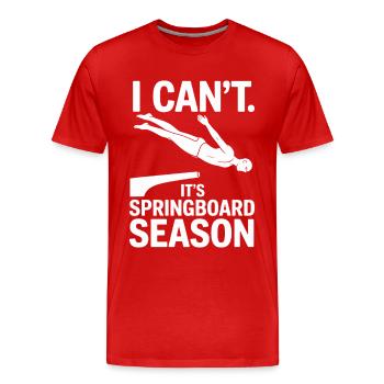 Diving diving board - Men's Premium Organic T-Shirt - red - Front - Damien (186cm)
