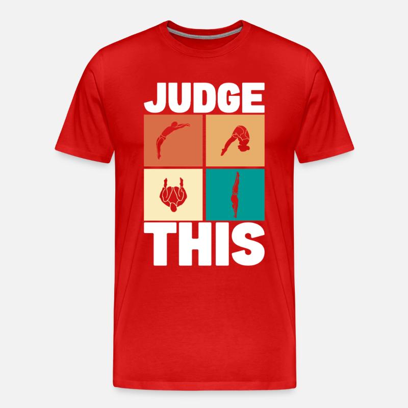 Kunstspringen Turmspringer Sprungbrett - Männer Premium Bio T-Shirt - Rot