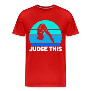 Diving diving board - Men's Premium Organic T-Shirt - red - Front - Damien (186cm)