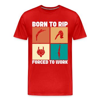 Diving diving board - Men's Premium Organic T-Shirt - red - Front - Damien (186cm)