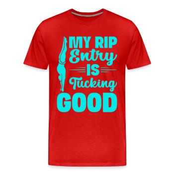 Diving diving board - Men's Premium Organic T-Shirt - red - Front - Damien (186cm)