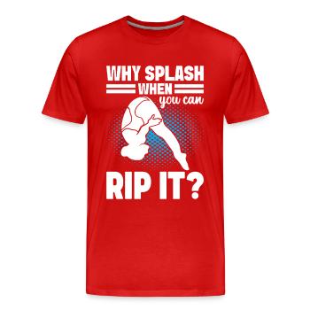 Diving diving board - Men's Premium Organic T-Shirt - red - Front - Damien (186cm)